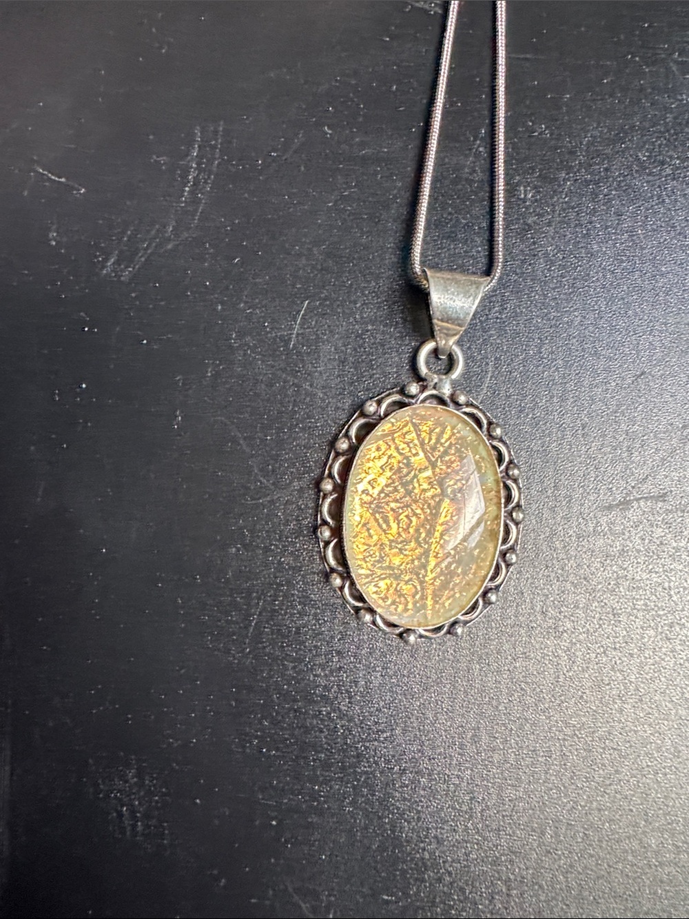 Triplet Opal .925 sterling silver necklace